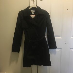 H&M Black Trench Coat -4